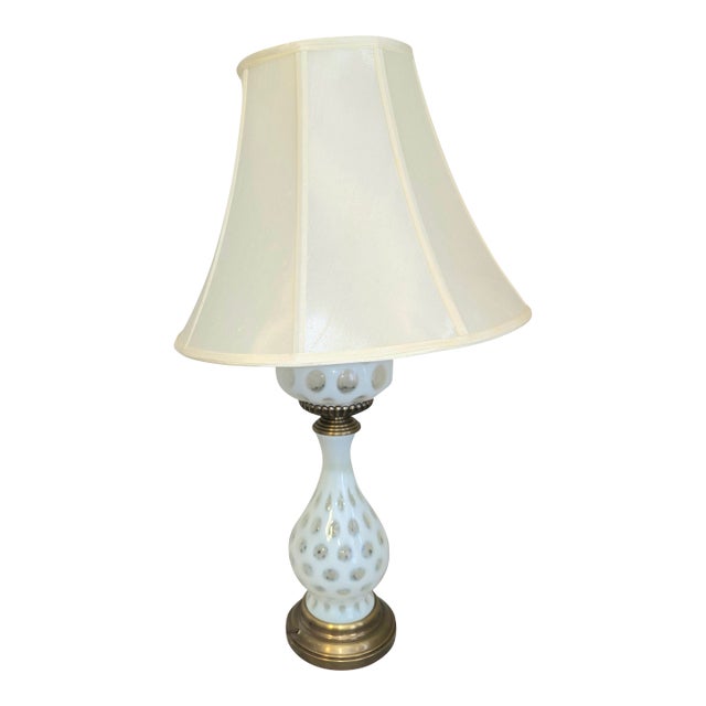 Vintage White Coin Dot Coin Dot Lamp For Sale