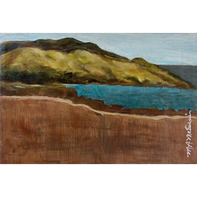 Contemporary “Within Reach" Contemporary Impressionist Landscape/Waterscape (Includes Frame) in Green, Blue by Mill Valley Artist Mary Anne McKernie For Sale - Image 3 of 5