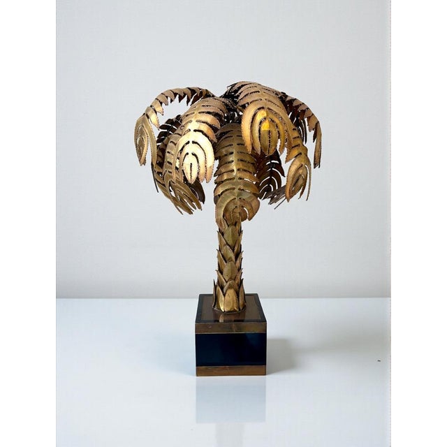 Brass Palm Tree Table Lamp by Christian Techoueyres for Maison Jansen, 1970s For Sale - Image 15 of 16