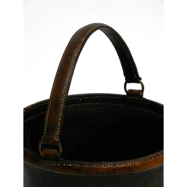 Large Mid-Century Modern Paper Basket in Cowhide, 1960s For Sale - Image 13 of 15