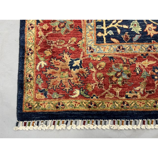 Navy Blue Bijar Persian Style Floral Wool Rug, 8' X 11' For Sale - Image 12 of 14