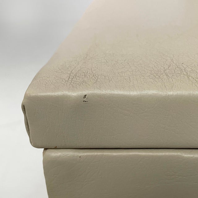 Art Deco Italian Bench in Wood and White Leather, 1940s For Sale - Image 11 of 18