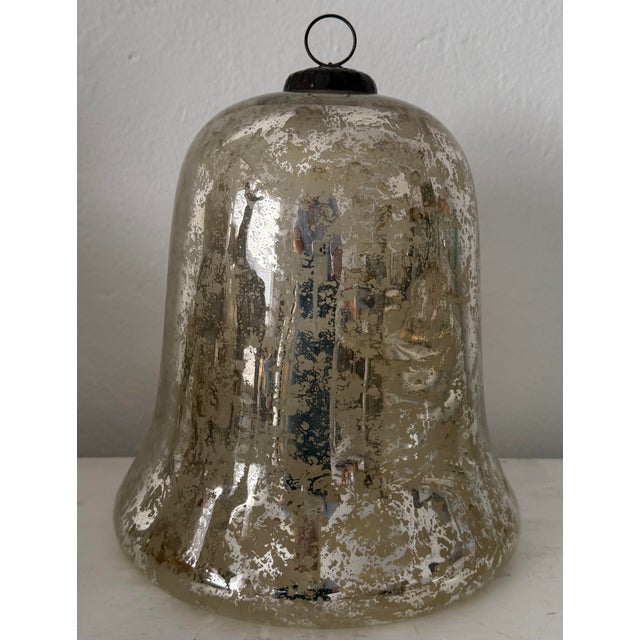 American Mercury Glass Oversized Bell Ornament For Sale - Image 3 of 4