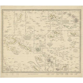 Antique Map of Polynesia with Details of Many Islands, 1840 For Sale