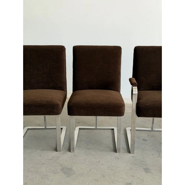1970s Chrome Cantilever Dining Chairs - Set of Five For Sale - Image 13 of 18