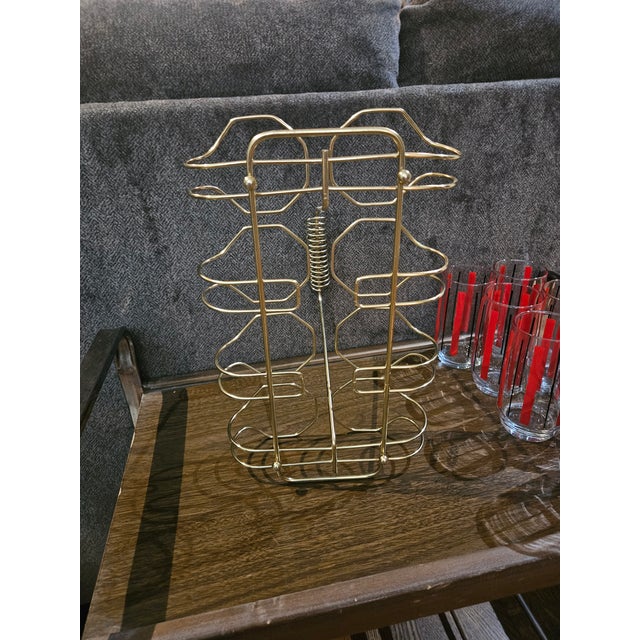 Mid-Century Modern Tumblers & Caddy- 9 Pieces For Sale - Image 12 of 12