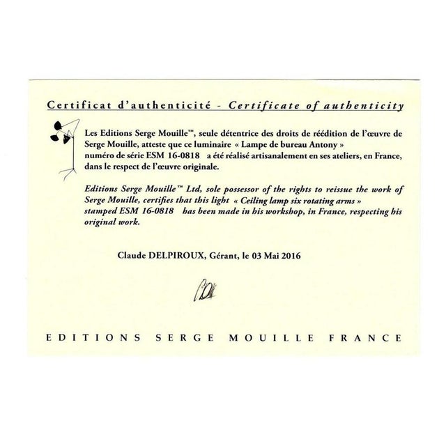 Metal Mid-Century Modern Black Anthony Wall Lamps by Serge Mouille, Set of 2 For Sale - Image 7 of 8