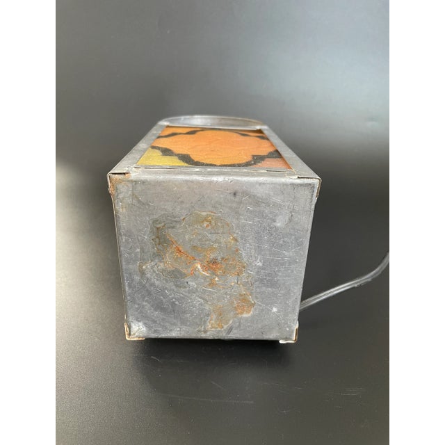 Metal 19th C. Antique Tin Converted Lantern With Mica Isinglass Moroccan Panels For Sale - Image 7 of 13