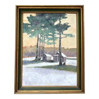 Contemporary Winter Landscape Painting by Stephen Heigh “First Snow” For Sale
