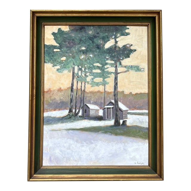 Contemporary Winter Landscape Painting by Stephen Heigh “First Snow” For Sale