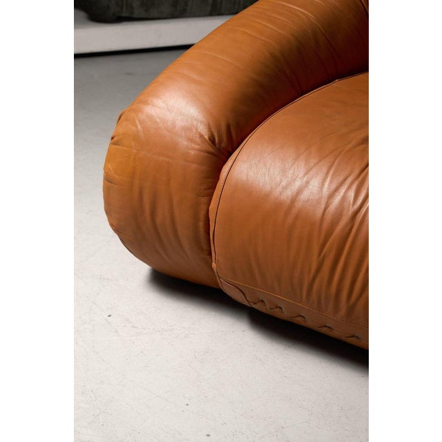 Anfibio Convertible Sofa in Cognac Leather by Alessandro Becchi, 1970s For Sale - Image 12 of 13