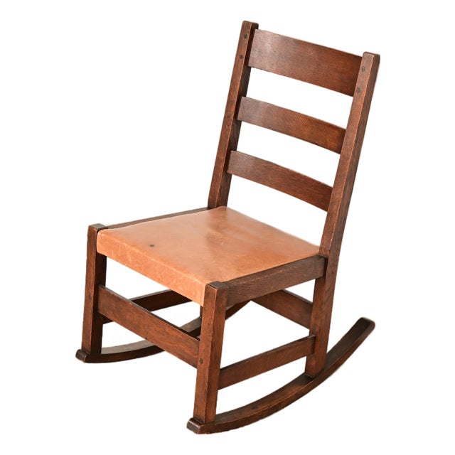 L. & J. G. Stickley Antique Mission Oak Arts & Crafts Rocking Chair, Circa 1910 For Sale