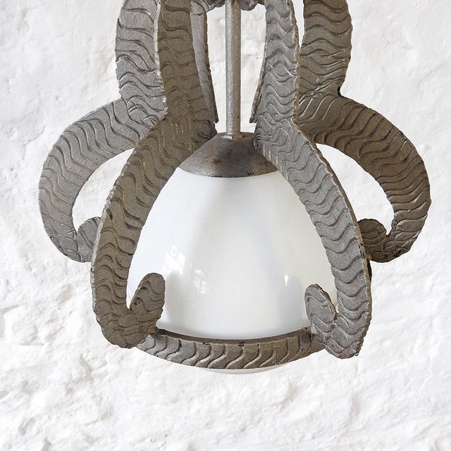 Brutalist Pendant Lamp, Spain, 1950s For Sale - Image 6 of 15