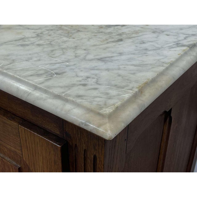 Antique Icebox in Oak with Marble Top, 1900s For Sale - Image 12 of 18