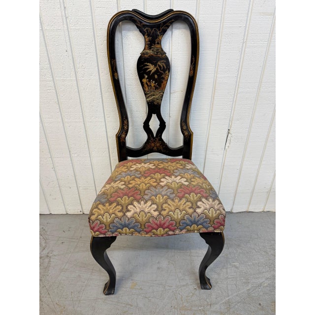 Wood Antique Chinoiserie Paint Decorated Dining Chairs - Set of 6 For Sale - Image 7 of 12
