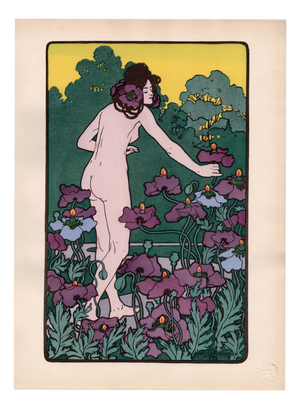 Hans Christiansen, L'Heure du Berger, Nude, 1898, Lithograph on Paper