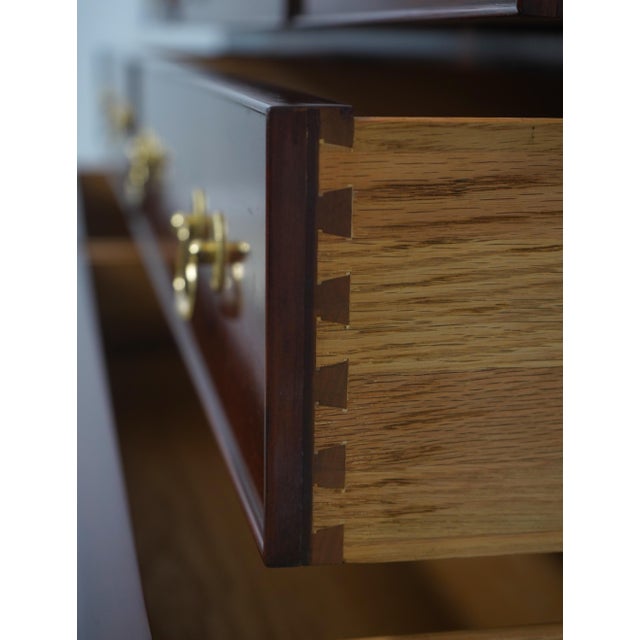 1990s Henkel Harris Model 166 Cherry 9 Drawer Double Dresser For Sale - Image 5 of 18