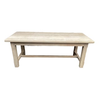 Vintage French Weathered Oak Fram Table For Sale