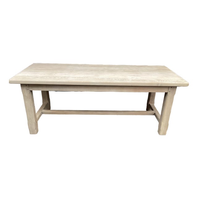 Vintage French Weathered Oak Fram Table For Sale