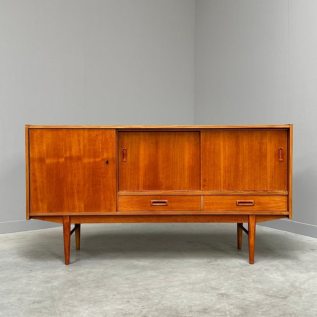 Mid-Century Modern Danish Teak Sideboard with Sliding Doors, 1960s For Sale - Image 10 of 10