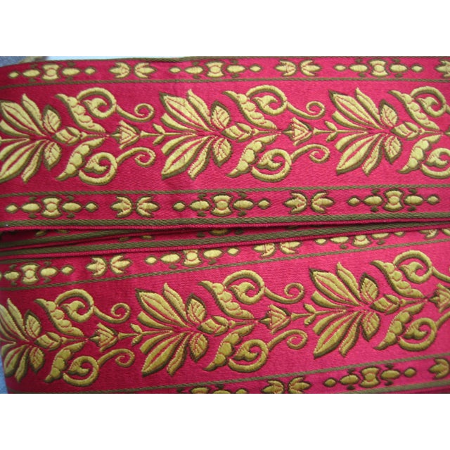 French Lyon Silk Napoleon III Style 27 Yard Trim Roll For Sale - Image 4 of 7