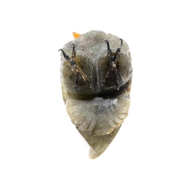 Vintage Hand Carved Stone Owl Figurine For Sale - Image 11 of 13