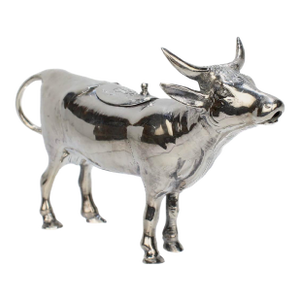 Figural Israel & Son Ltd. Sterling Silver Cow Creamer or Milk Pitcher