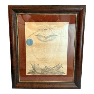 Mid 19th Century Abraham Lincoln Brigadier General Commission Signed as President For Sale