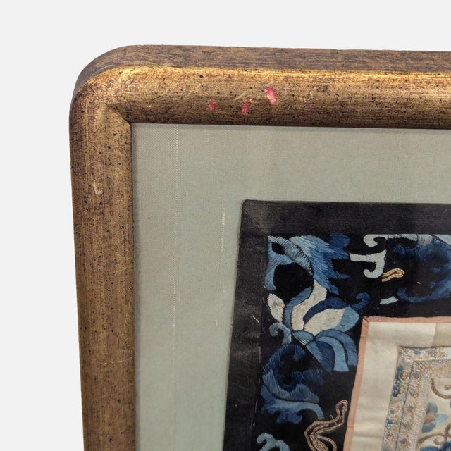 2000 - 2009 Framed Chinese Silk Embroidery Panel With Floral Design For Sale - Image 5 of 6