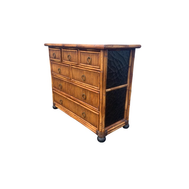 Late 20th Century Late 20th Century Milling Road by Baker Rattan 7 Drawer Bachelor Chest of Drawers For Sale - Image 5 of 9
