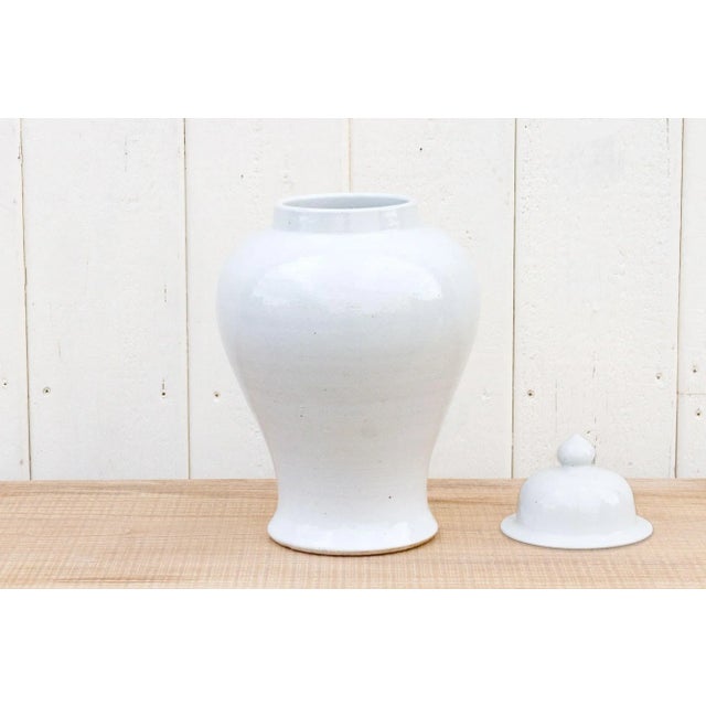 Asian Asian White Glazed Porcelain Vase For Sale - Image 3 of 7