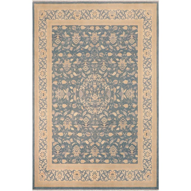 Sunfaded Green/Tan Wool Rug - 8'3'' X 9'10'' For Sale - Image 10 of 10