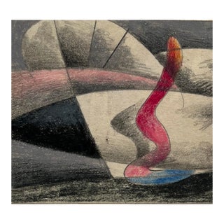 1990s Mixed Media "Micro Biomorphic Abstract Drawing Ii" For Sale