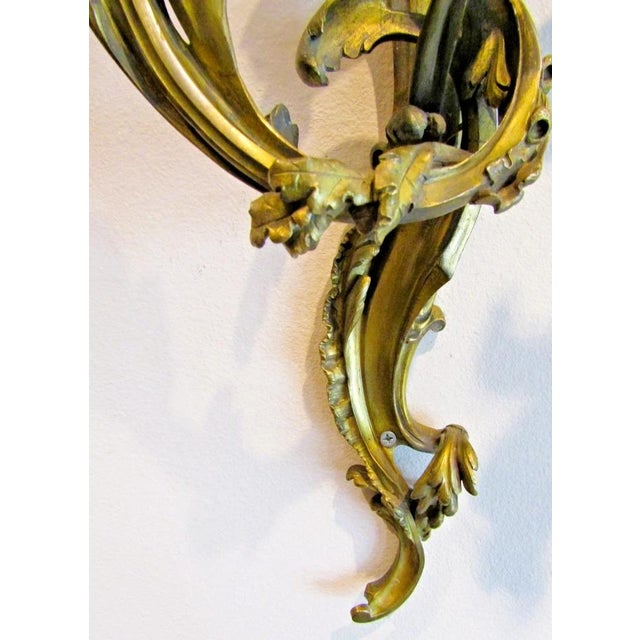 Antique French 19th Century Louis XV Gilt Bronze Two Light Wall Sconces - a Pair For Sale - Image 18 of 18