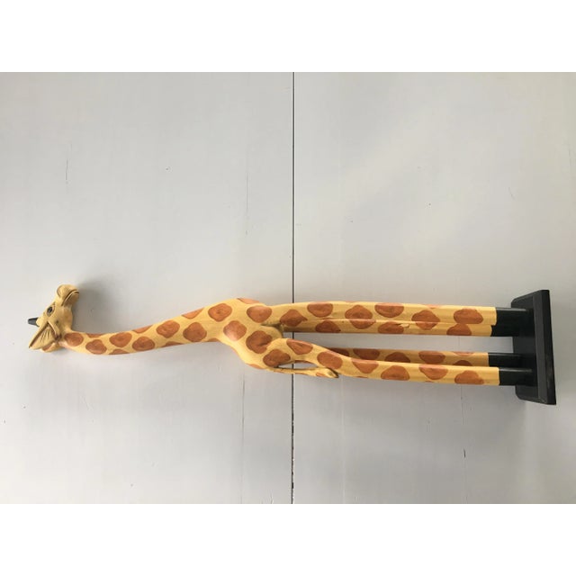 Wood Giraffe Hand Carved from Wood, 1990s For Sale - Image 7 of 11
