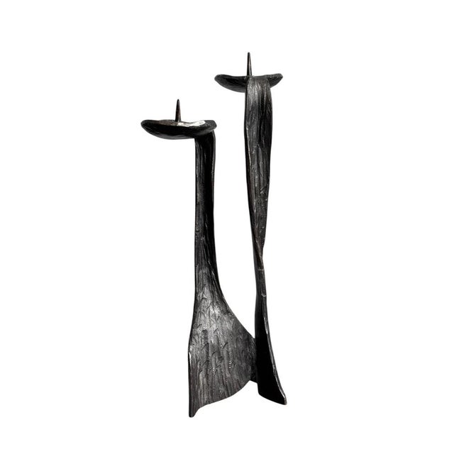 1970s Brutalist Metal Candlestick, 1960s For Sale - Image 5 of 7