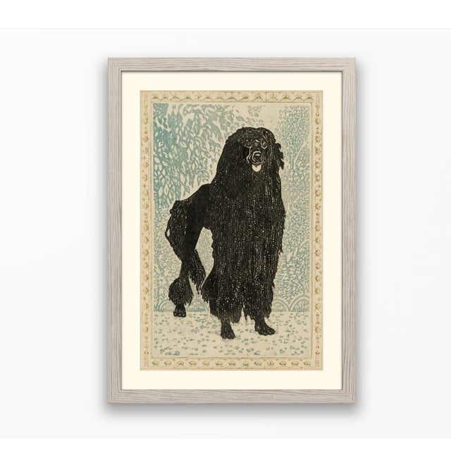 Black Atelier Aria Lumae Arts and Crafts Style Black Standard Poodle Dog Silhouette Geometric Lithograph Fine Art Gallery Board Print 18 X 24 For Sale - Image 8 of 15