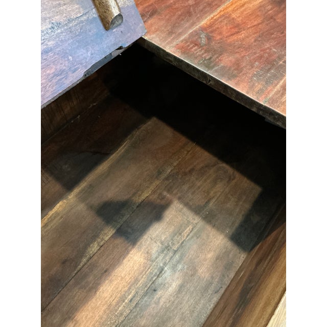 Antique Victorian Edwardian Revival Paneled Settle, Storage Settle, Monks Bench For Sale - Image 9 of 17