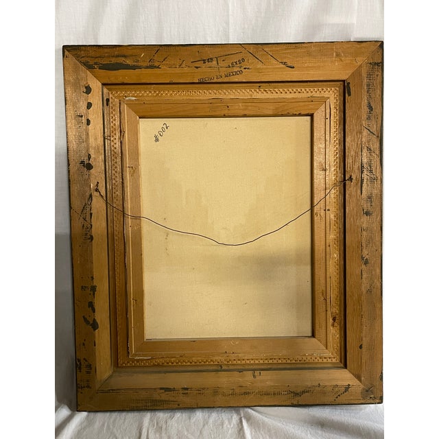 Mexican Mid Century Modern Oil Painting City Bay at Sunset Signed, Framed For Sale - Image 11 of 12