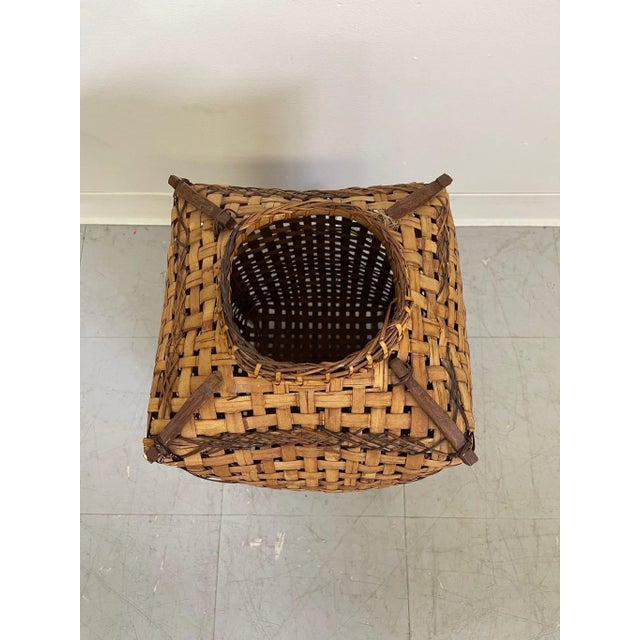 1970s Vintage Rattan Woven Basket For Sale - Image 9 of 9