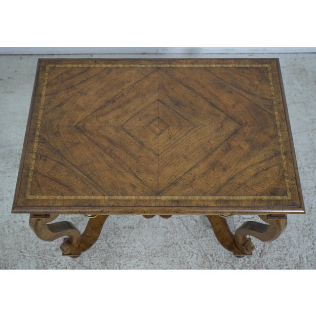 1990s Baker Continental Style Walnut Dressing Table For Sale - Image 5 of 12