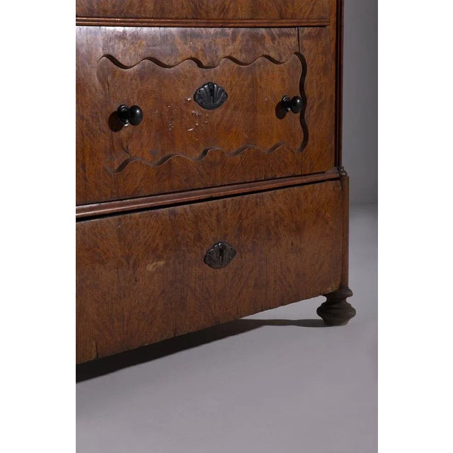 Black Italian Sicilian Chest of Drawers in Briar Wood, Late 1800s For Sale - Image 8 of 11