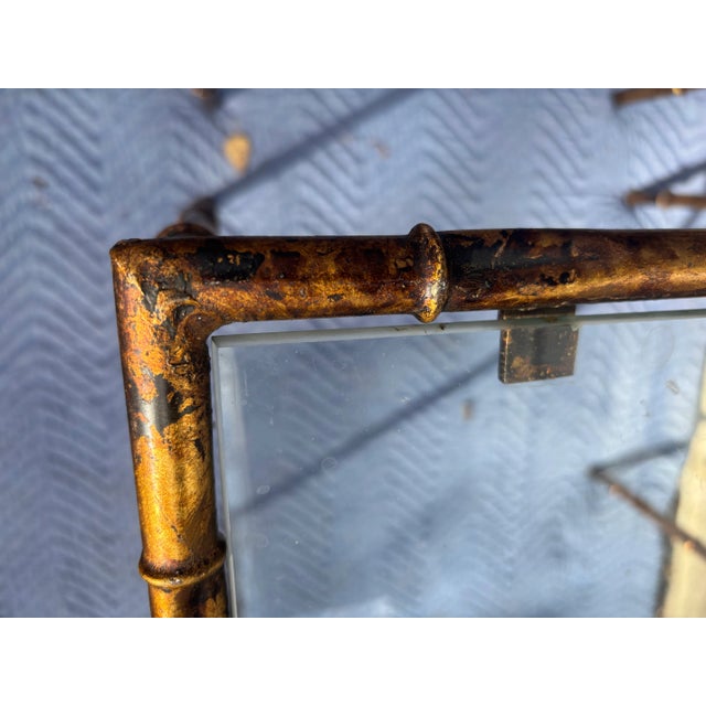 Metal Faux Bamboo Burnished Gilt Nesting Tables, Set of Three For Sale - Image 7 of 18