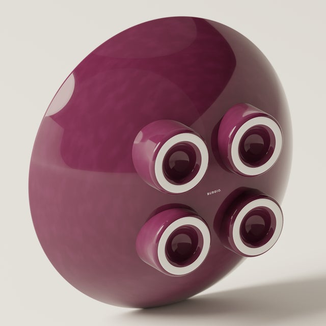Contemporary Fruuuuit Super Glossy Purple Fruit Bowl by Burgio. For Sale - Image 3 of 4