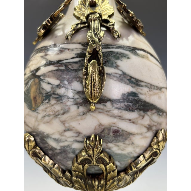 Late 19th Century French Neoclassical Marble and Ormolu Urn Lamps, 1850, Set of 2 For Sale - Image 9 of 18