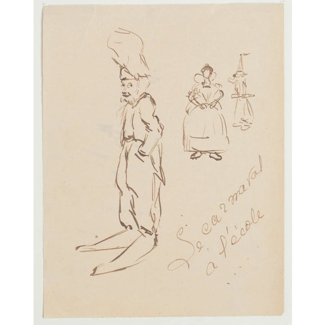 The Caricature - Original China Ink Drawing - 1950s 1950s For Sale - Image 4 of 4