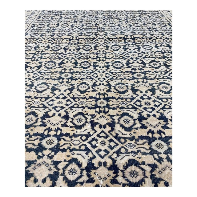 Exact Size: 4'2" x 10'1" Color: Gray Age: Old Materials: Wool Construction: Hand Knotted Origin: India