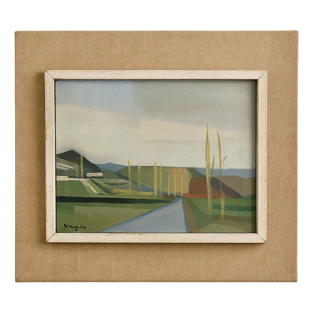 Henri Wacquiez, Modernist Landscape, 1950s, Oil on Canvas, Framed For Sale