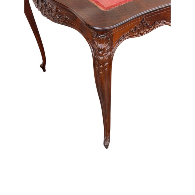 19th Century French Walnut Hand Carved Console Table/ Game Table. For Sale - Image 17 of 17