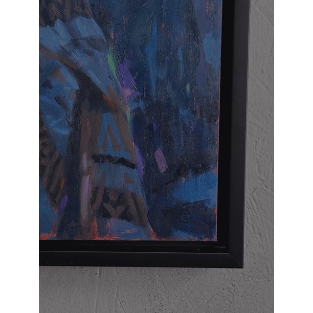 Contemporary Nox Flore by Judd Mercer | Oil on panel Portrait of a woman in a floral crown and dark attire For Sale - Image 3 of 5